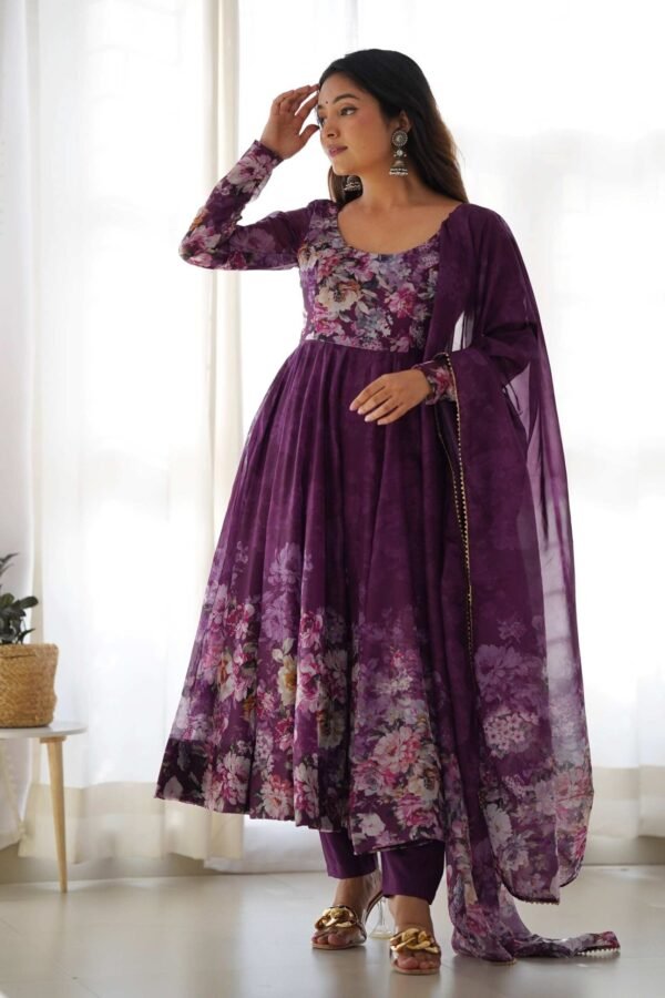 KA-261_5.jpg Trendy Wine Floral Printed Anarkali Suit Set with Dupatta - Modern & Chic