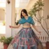 KA-5032TURKISH_1.jpg Luxurious Turkish Russian Silk with Digital Print Lehenga with Designer Blouse