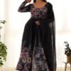 KB-261BLACK_3.jpg Sophisticated Black Organza Silk Anarkali Suit Set - Perfect Choice