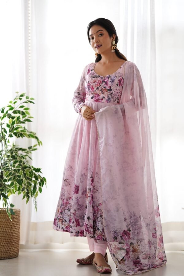KB-261PINK_5.jpg Trendy Pink Floral Anarkali Suit Set with Dupatta - Modern & Beautiful