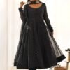 KB-264BLACK_3.jpg Stunning Black Laheriya Print Georgette Anarkali Suit with Dupatta