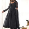 KB-264BLACK_4.jpg Stunning Black Laheriya Print Georgette Anarkali Suit with Dupatta