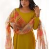 KB-269LIRIL_1.jpg Mustard Viscose Straight Kurta Set for Office Wear