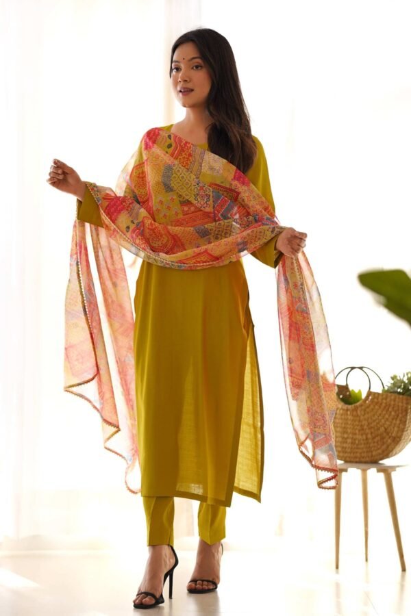 KB-269LIRIL_4.jpg Mustard Viscose Straight Kurta Set for Office Wear