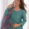 KB-269SEAGREEN_5.jpg Sea Green Viscose Straight Kurta Set for Office Wear