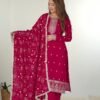 KB-276PINK_2.jpg Rani Pink Straight Fit Kurta with Dupatta Set