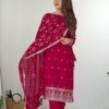 KB-276PINK_4.jpg Rani Pink Straight Fit Kurta with Dupatta Set
