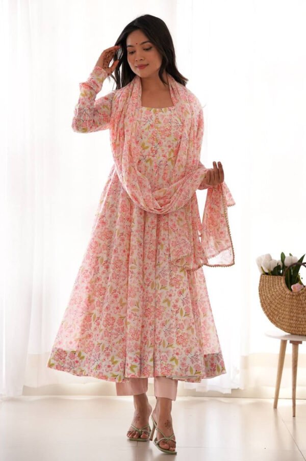 KB-284_3.jpg Pink Flower Printed Anarkali Suit Set