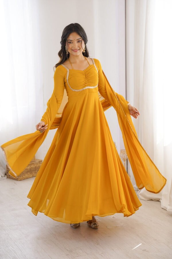 KB-291YELLOW_1.jpg Sunshine Yellow Fancy Anarkali Gown