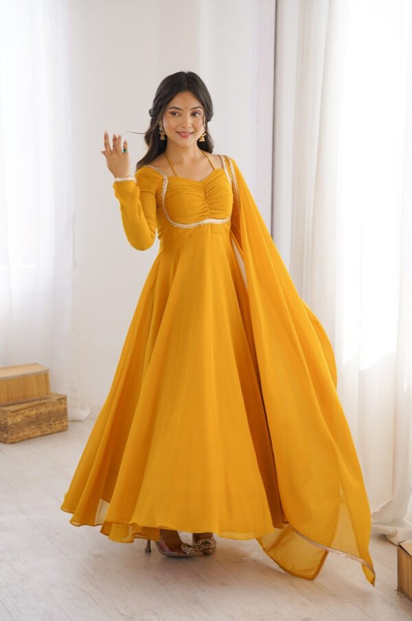 KB-291YELLOW_2.jpg Sunshine Yellow Fancy Anarkali Gown