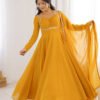 KB-291YELLOW_3.jpg Sunshine Yellow Fancy Anarkali Gown