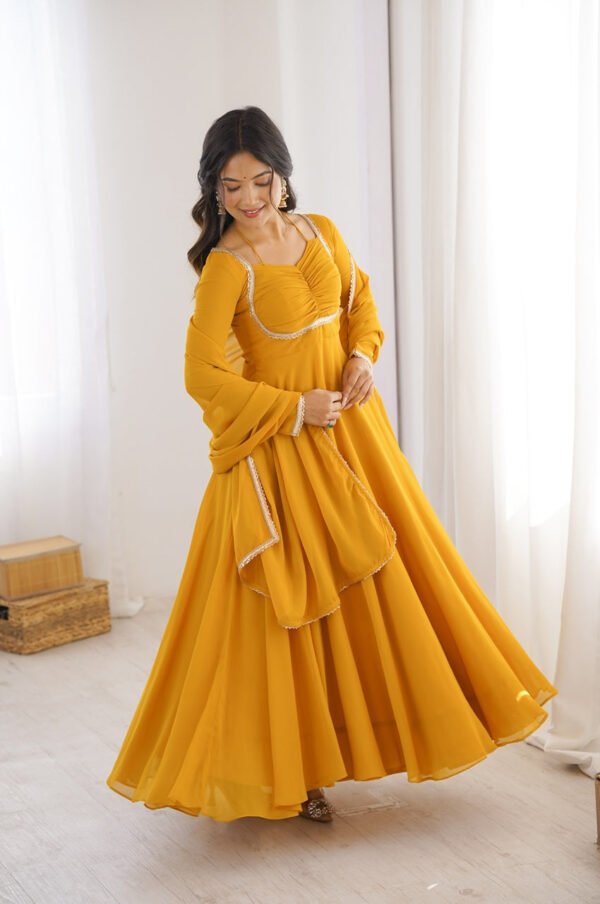 KB-291YELLOW_4.jpg Sunshine Yellow Fancy Anarkali Gown