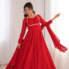 KB-291_3.jpg Red Color Fully Flared Anarkali Gown with Dupatta