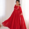 KB-291_4.jpg Red Color Fully Flared Anarkali Gown with Dupatta