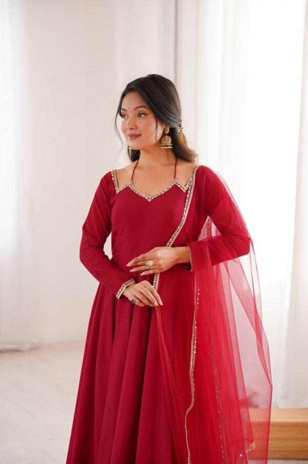 KB-293MAROON_2.jpg Royal Maroon Festive Anarkali Gown Set