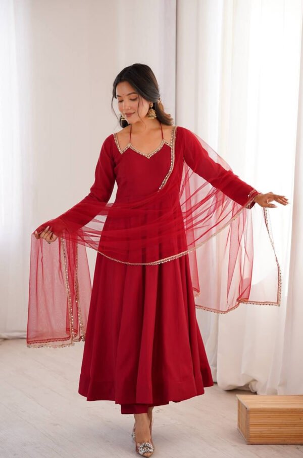 KB-293MAROON_3.jpg Royal Maroon Festive Anarkali Gown Set