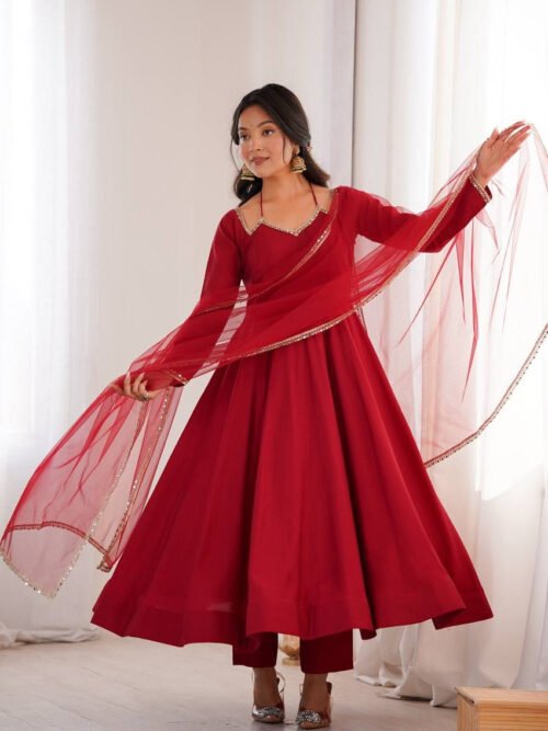 KB-293MAROON_4.jpg Royal Maroon Festive Anarkali Gown Set