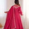 KB-294_2.jpg Rani Pink Roman Shimmer Silk Fully Flare Anarkali Set