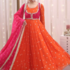 KD-1518_2.png Orange Jacket Style Anarkali Suit Set