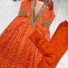 LG-1944_1.jpg Orange Bandhani Print Mirror Work Cord Set