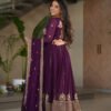 LW-9262_2.jpg Violet Blooming Georgette Anarkali Gown