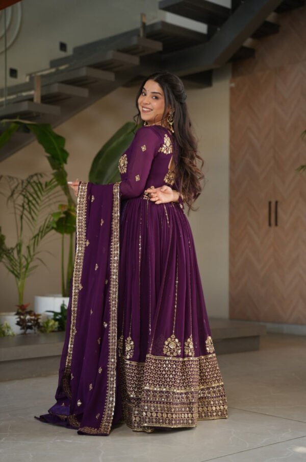 LW-9262_2.jpg Violet Blooming Georgette Anarkali Gown