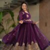 LW-9262_4.jpg Violet Blooming Georgette Anarkali Gown