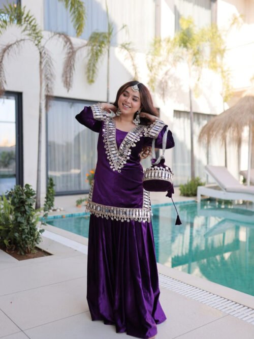 LW-9307_8.jpg Royal Purple Ice Velvet Suit Set