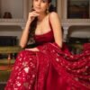 MM-235MAROON_2.jpg Maroon Soft Georgette Sleeveless Anarkali Suit
