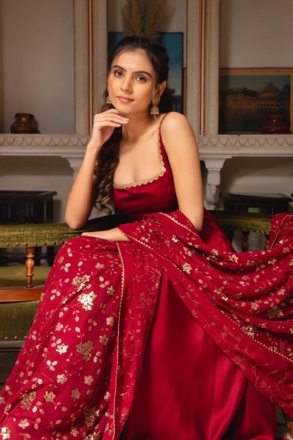 MM-235MAROON_2.jpg Maroon Soft Georgette Sleeveless Anarkali Suit