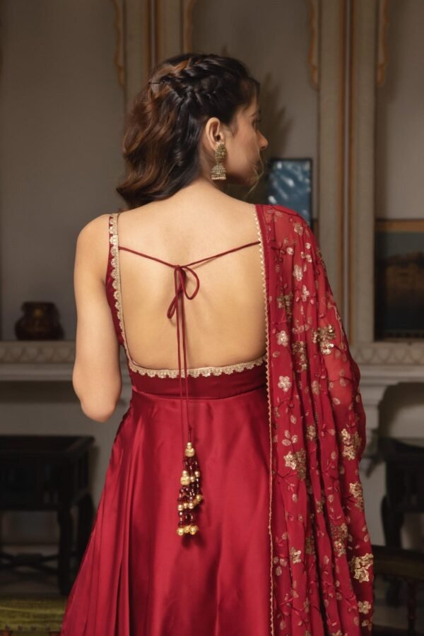 MM-235MAROON_3.jpg Maroon Soft Georgette Sleeveless Anarkali Suit