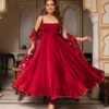 MM-235MAROON_4.jpg Maroon Soft Georgette Sleeveless Anarkali Suit