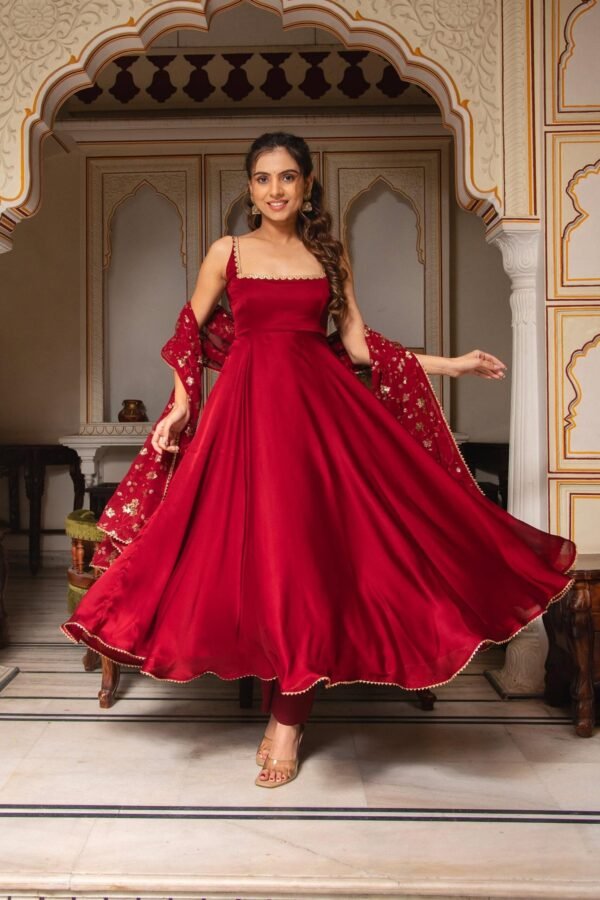 MM-235MAROON_4.jpg Maroon Soft Georgette Sleeveless Anarkali Suit