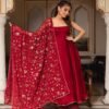 MM-235MAROON_5.jpg Maroon Soft Georgette Sleeveless Anarkali Suit