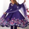 NKB-25PURPLE_2.jpg Royal Purple Organza Silk Anarkali Suit Set