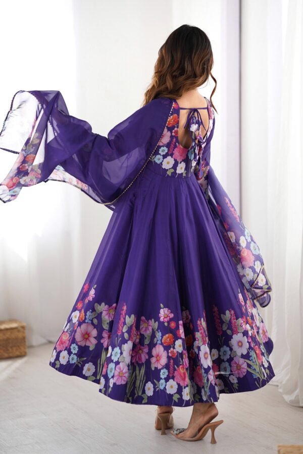 NKB-25PURPLE_4.jpg Royal Purple Organza Silk Anarkali Suit Set