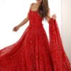 NKB-31_3.jpg Red Bandhej Print Chiffon Anarkali Gown with Dupatta