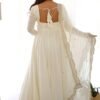 NKB-40WHITE_4.jpg Exquisite White Heavy Pure Romansilk Anarkali Suit with Embroidery Sequence Dupatta
