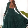 NKB-43_8.jpg Green Laheriya Print Traditional Gown