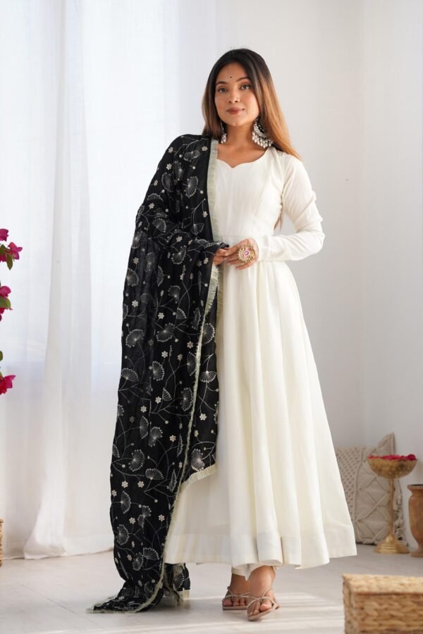 NKB-45_2.jpg Black Vichitra Silk Anarkali Suit Set