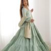 NKB-47PISTA_8.jpg Pistachio Green Roman Silk Four-Layer Anarkali Gown Set
