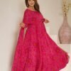 NKB-48RANI_2.jpg Rani Pink Bandhej Print Chiffon Anarkali Suit Set