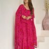 NKB-48RANI_3.jpg Rani Pink Bandhej Print Chiffon Anarkali Suit Set