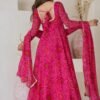 NKB-48RANI_4.jpg Rani Pink Bandhej Print Chiffon Anarkali Suit Set