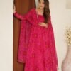 NKB-48RANI_6.jpg Rani Pink Bandhej Print Chiffon Anarkali Suit Set