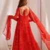 NKB-48RED_1.jpg Red Bandhej Print Chiffon Anarkali Suit Set