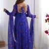 NKB-48ROYAL_1.jpg Royal Blue Bandhej Print Anarkali Suit Set