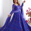 NKB-48ROYAL_2.jpg Royal Blue Bandhej Print Anarkali Suit Set