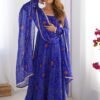 NKB-48ROYAL_4.jpg Royal Blue Bandhej Print Anarkali Suit Set