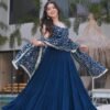NKB-49_3.jpg Neha Bhandari Teal Blue Anarkali Gown for Special Occasions